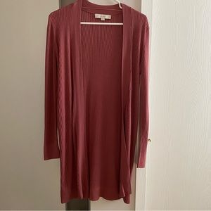 LOFT Rosy Pink Long Cardigan